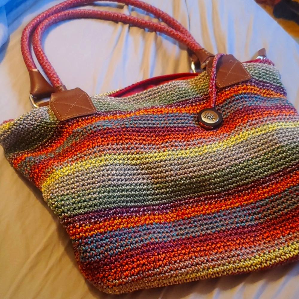 Cute summer Rainbow Crochet Tote Bag